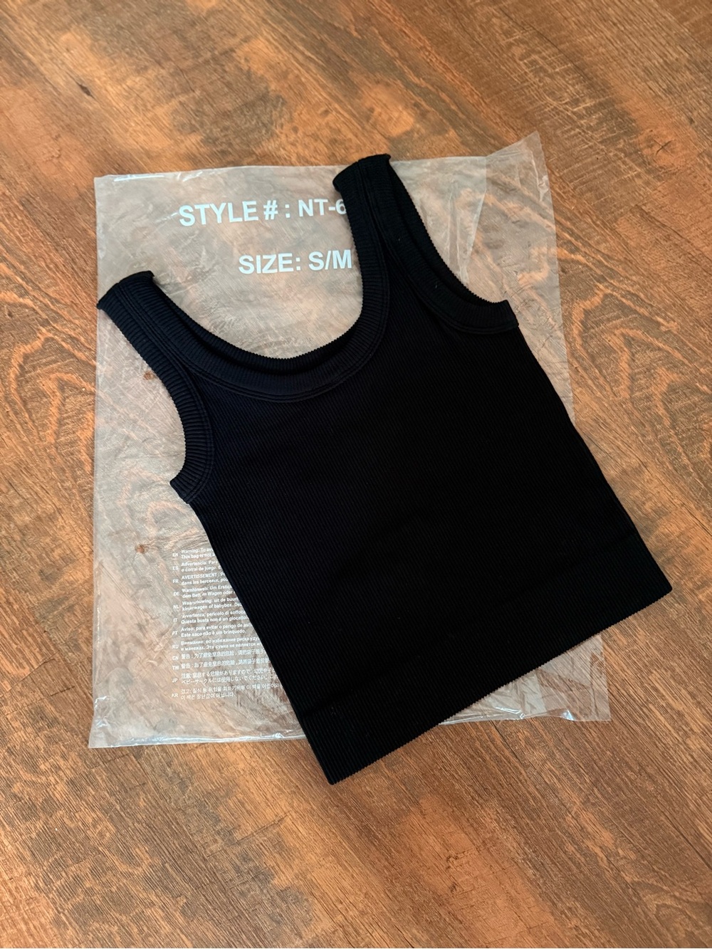 ZENANA Black Ribbed Crop Tank